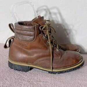 Vintage Scats Matterhorn Brown Leather Lace Up Hiking Mountaineering Boots 8